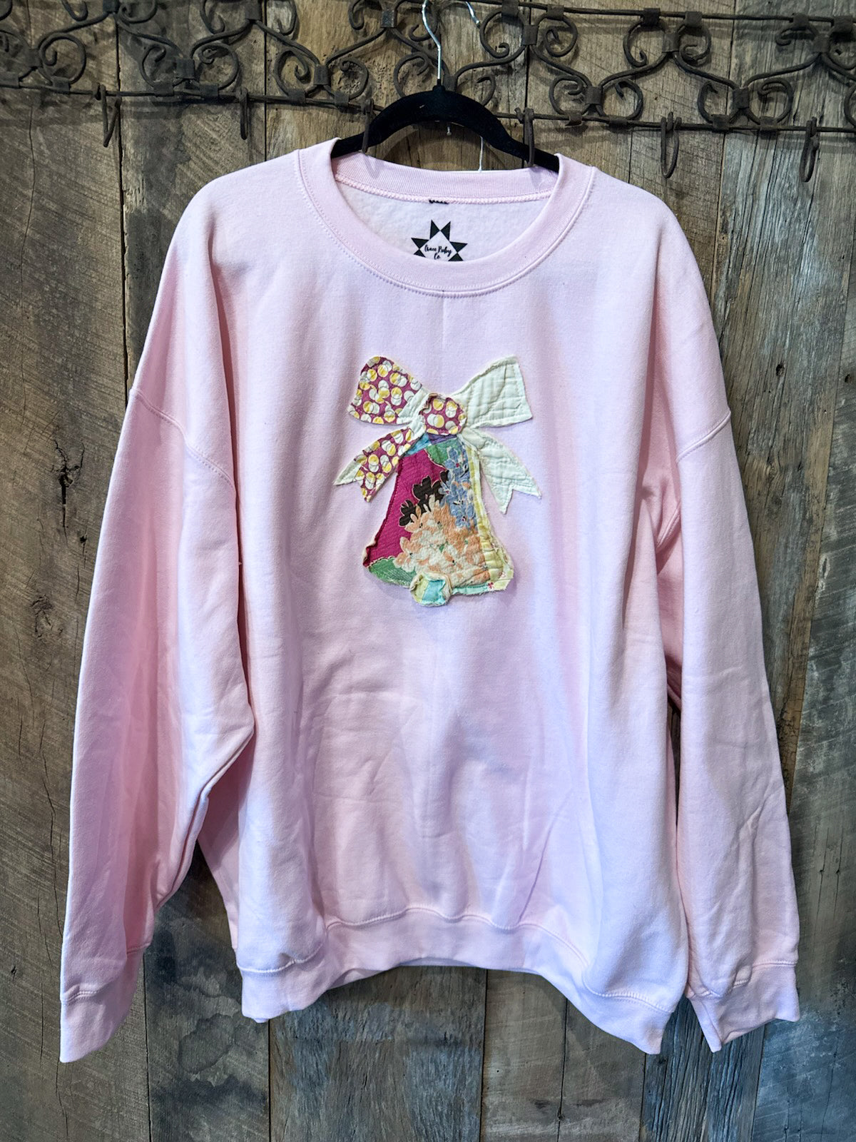 Oversized Silver Bell Sweatshirt (Light Pink)