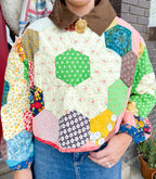 Quilted Pullover with brooch